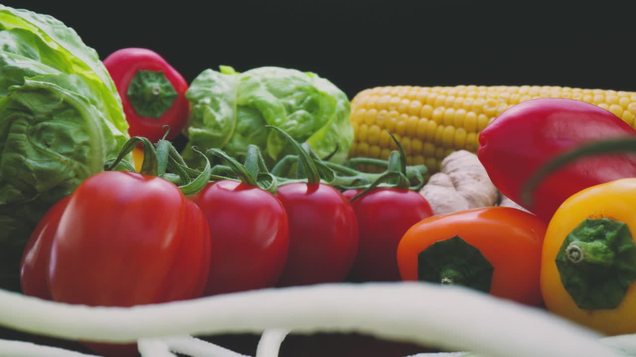 Ingredients for healthy vegetable salad on table