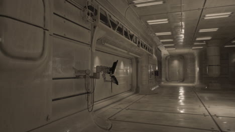 futuristic corridor in a sci fi setting with advanced technology and lighting