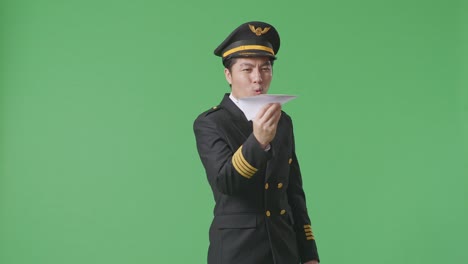 pilot with paper airplane