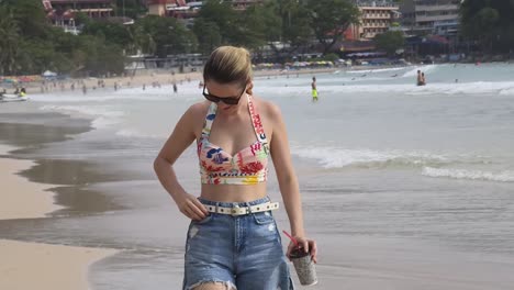 woman on beach