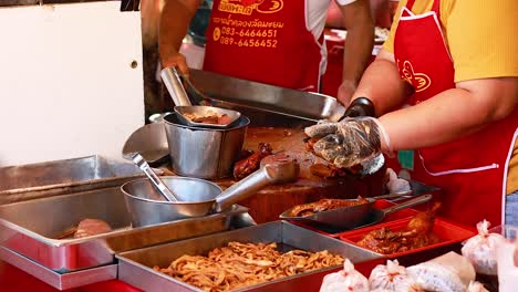 street food vendor preparing food