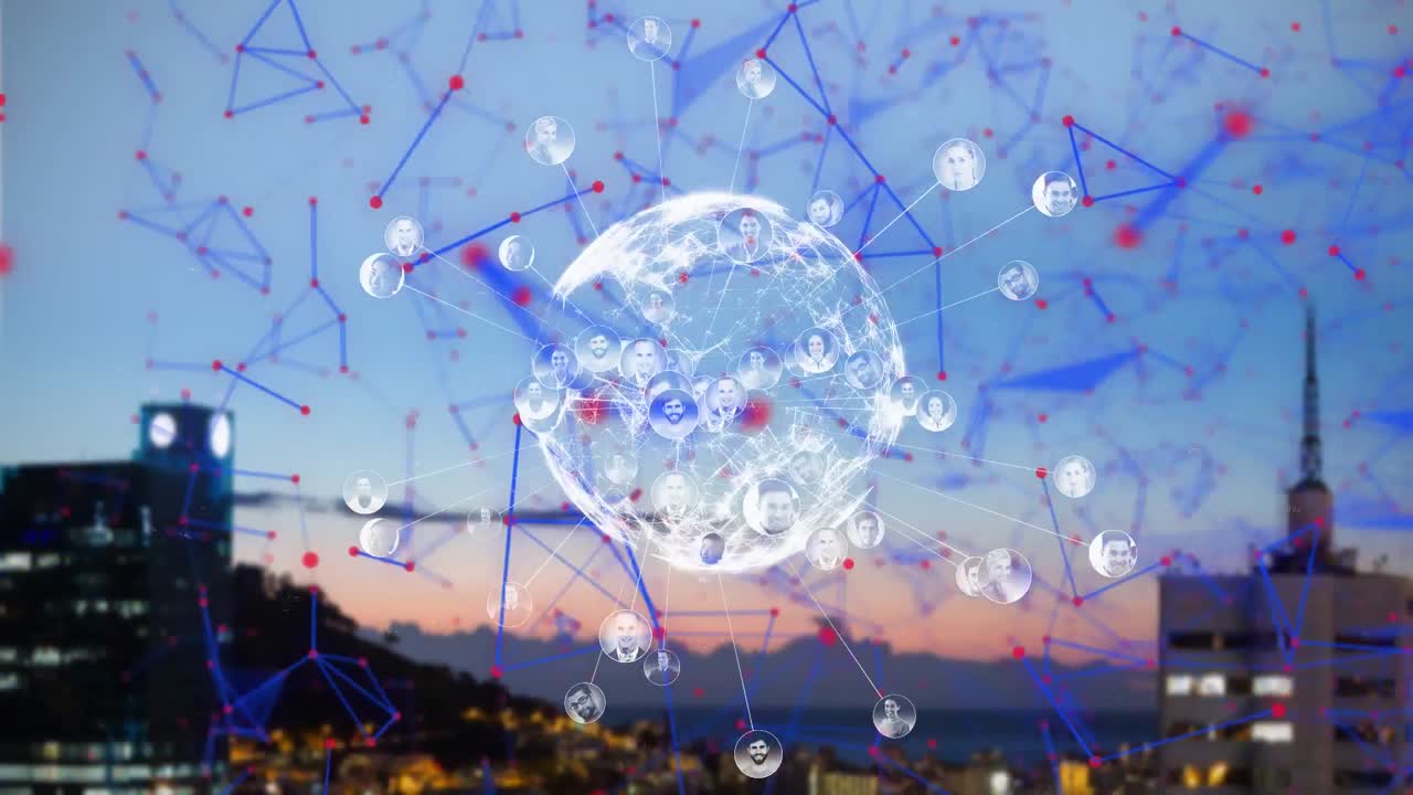 지구의 애니메이션과 도시 풍경에 대한 데이터 처리