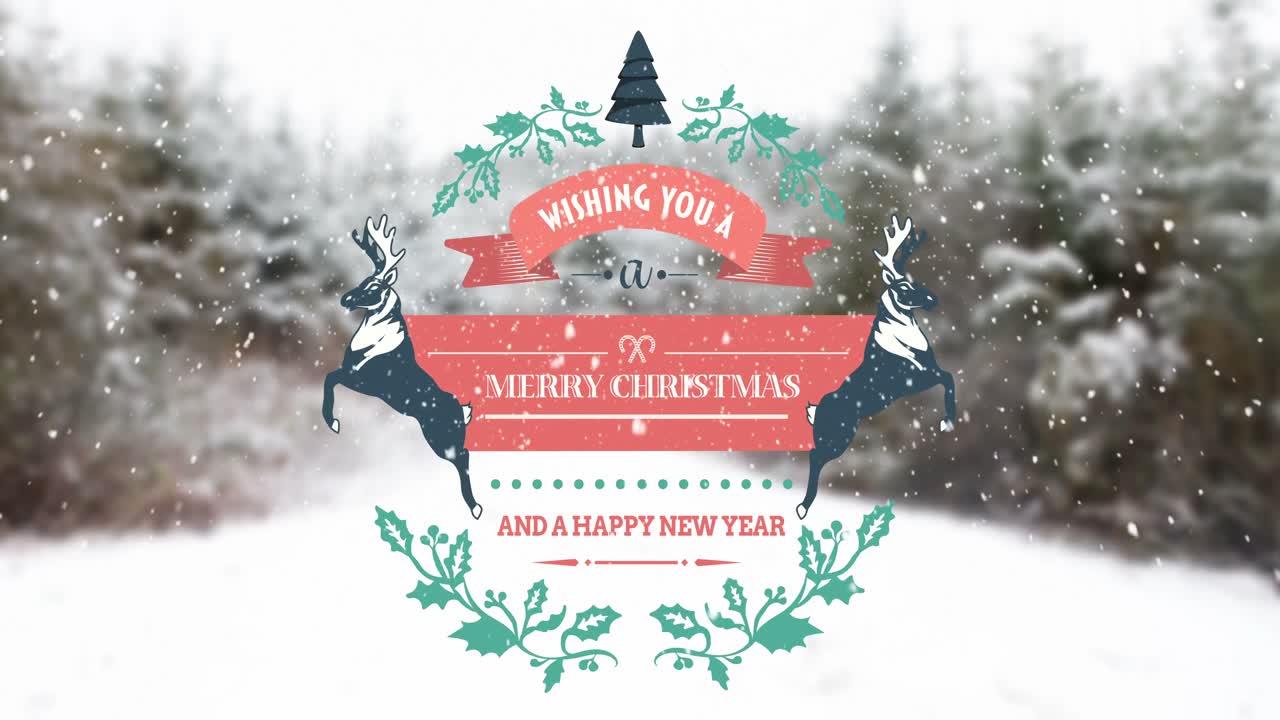 크리스마스 인사 와 새해 메시지 의 일러스트레이션
