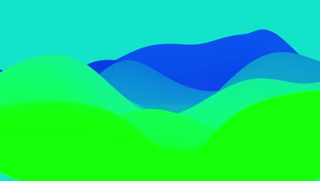 4k bucle sin costuras con fluidos abstractos gradientes verdes azules, superficie ondulada de brillo interno. hermosos gradientes de color como fondo líquido abstracto, animación suave. 3d en estilo moderno plano agradable
