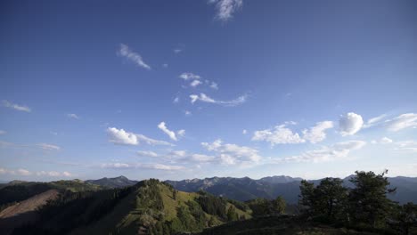 timelapse of clouds moving in over mountain range at sunset