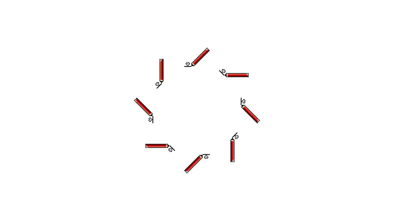 Pixel Art Pencil Spinning Circle Animated Overlay Transparent 30fps (4)