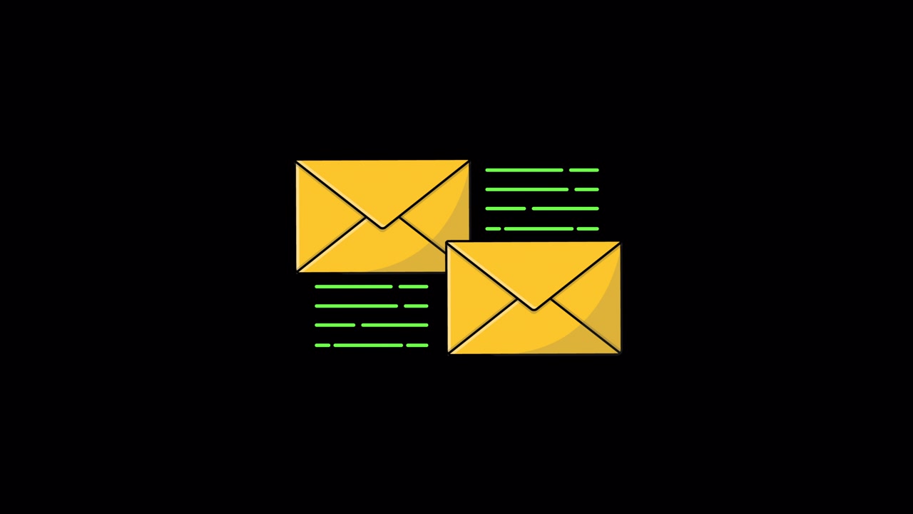 Illustrazione Animata di Due Buste che Inviano Messaggi