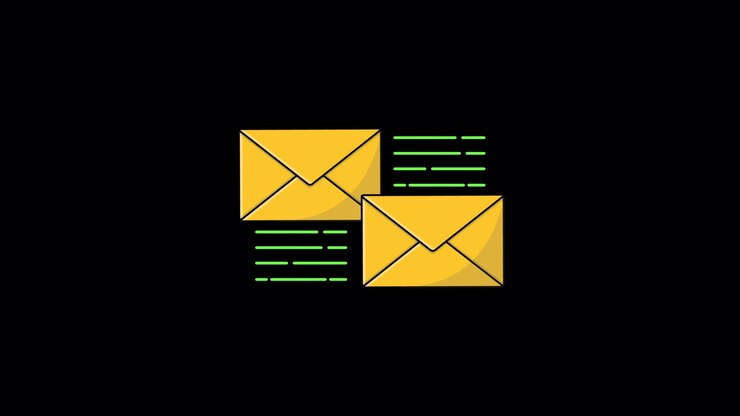 Animated Illustration of Two Envelopes Sending Messages