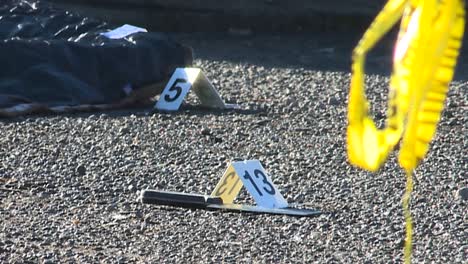 knife tagged at crime scene