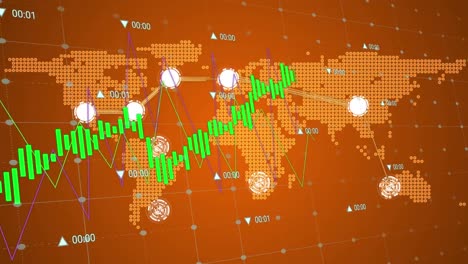 Animación-Del-Procesamiento-De-Datos-Sobre-El-Mapa-Mundial