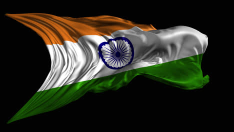 indian flag draped and waving