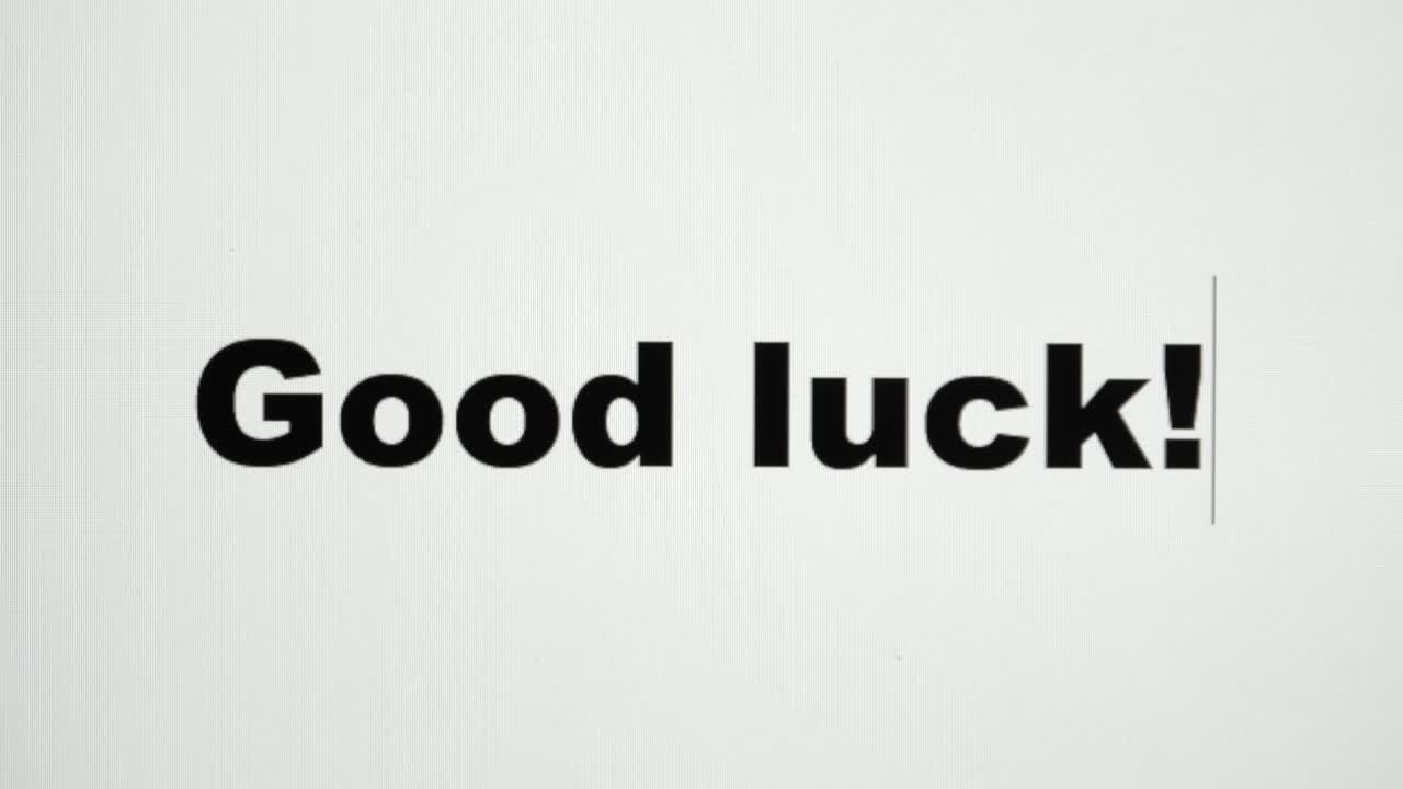 컴퓨터 화면 에 단어 를 입력 하고, 그 다음 에 삭제 하는 것: 행운 을 기원