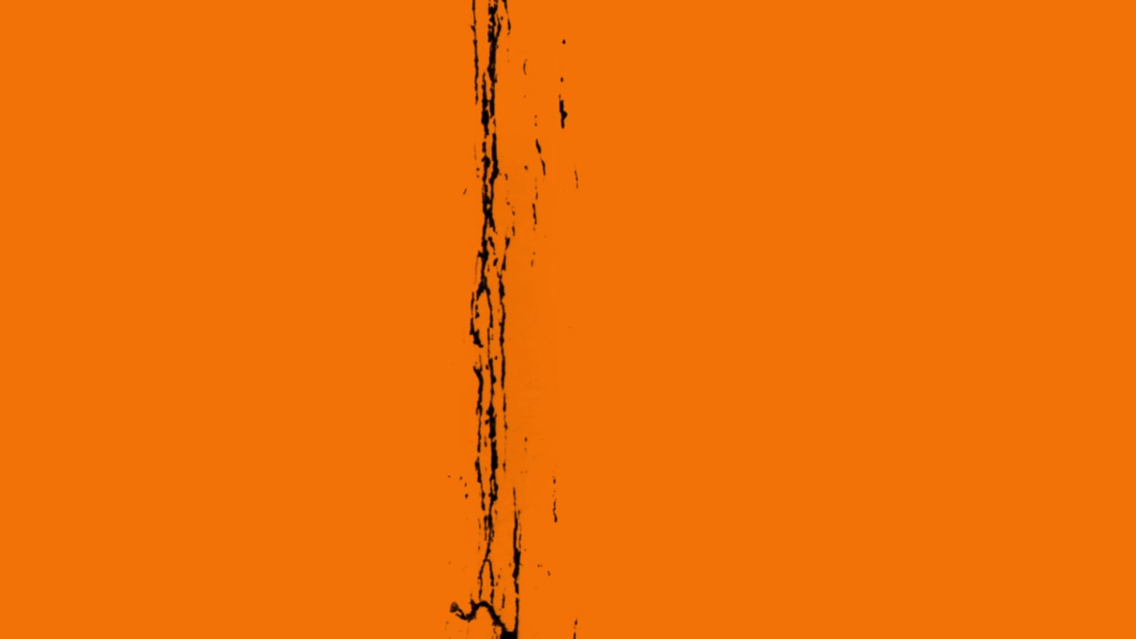 Glitch Garis Grunge Hitam di Latar Belakang Oranye