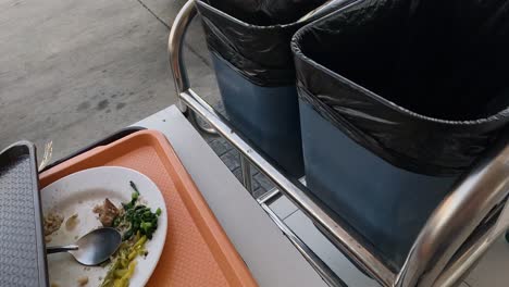 progression of a meal tray being emptied