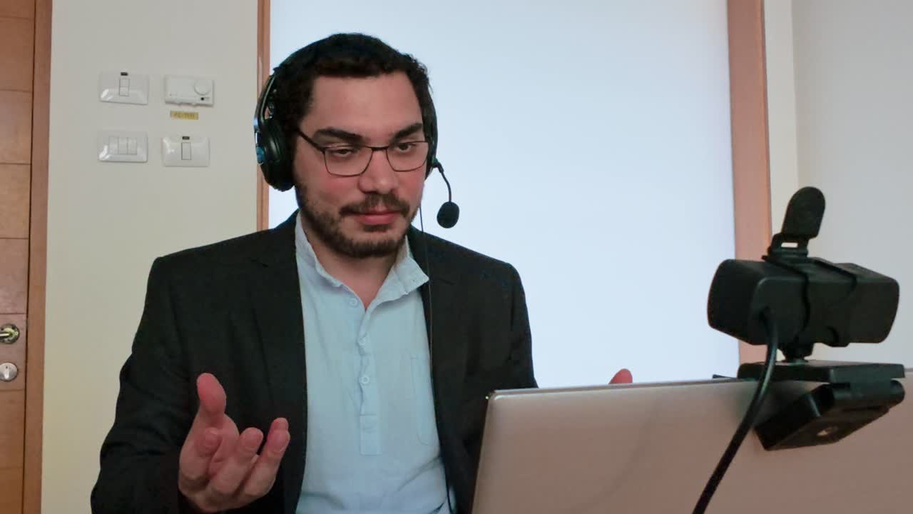 Online Tutor Conducting a Virtual Class Session