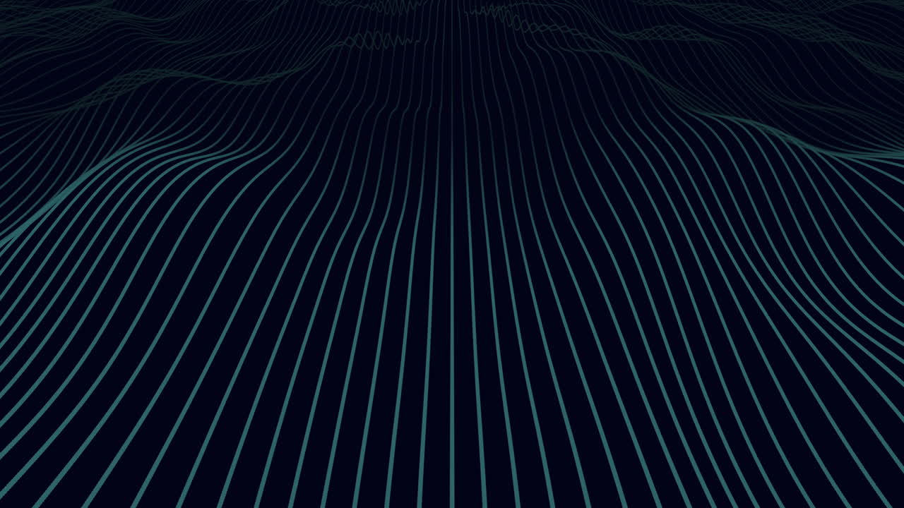 Neon abstract waves pattern on black gradient