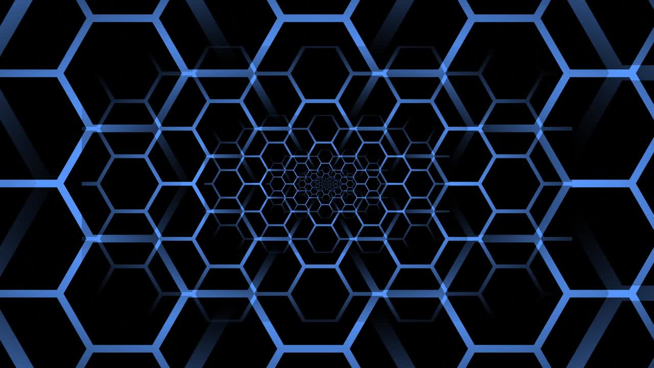 ilusión óptica hexagonal azul