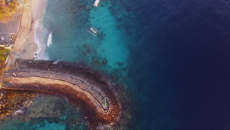 Drone-shot-early-morning-nusa-penida-indonesia-at-sunrise