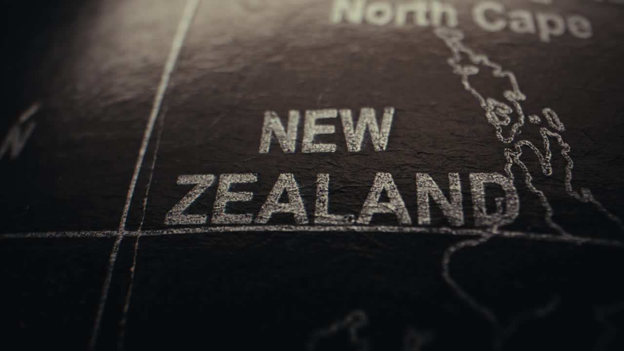 Close-up of New Zealand on a World Globe
