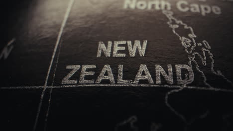 close-up of new zealand on a world globe