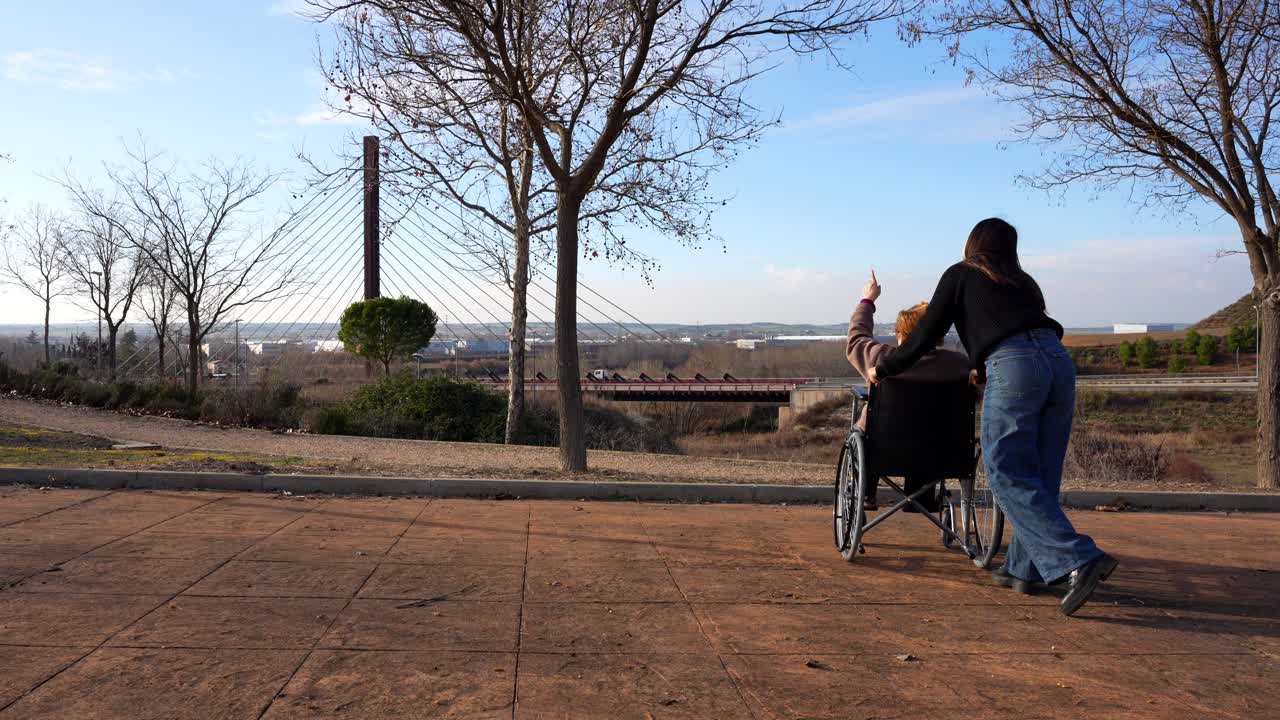 Granddaughter and her grandmother spending quality time in a park