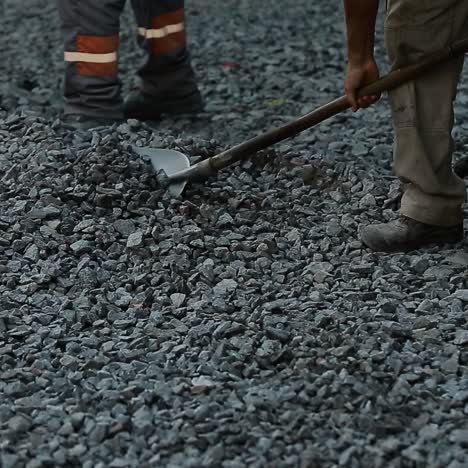 road workers repair work
