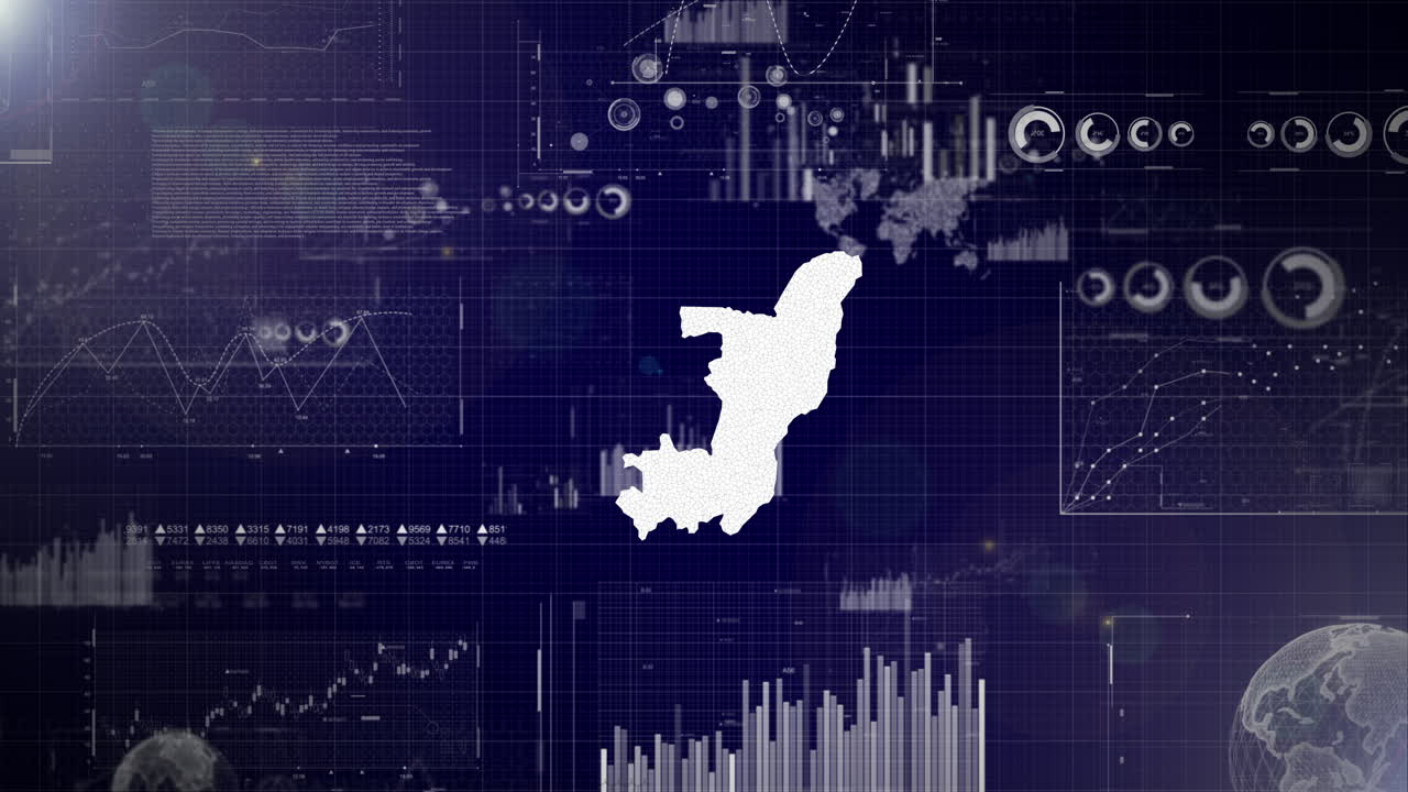 콩고 공화국의 기업 비디오, 데이터 분석의 추상적인 요소 차트, 데이터 분석 기술 비디오, 지구, 성장, 그래프, 콩고공화국의 통계 데이터