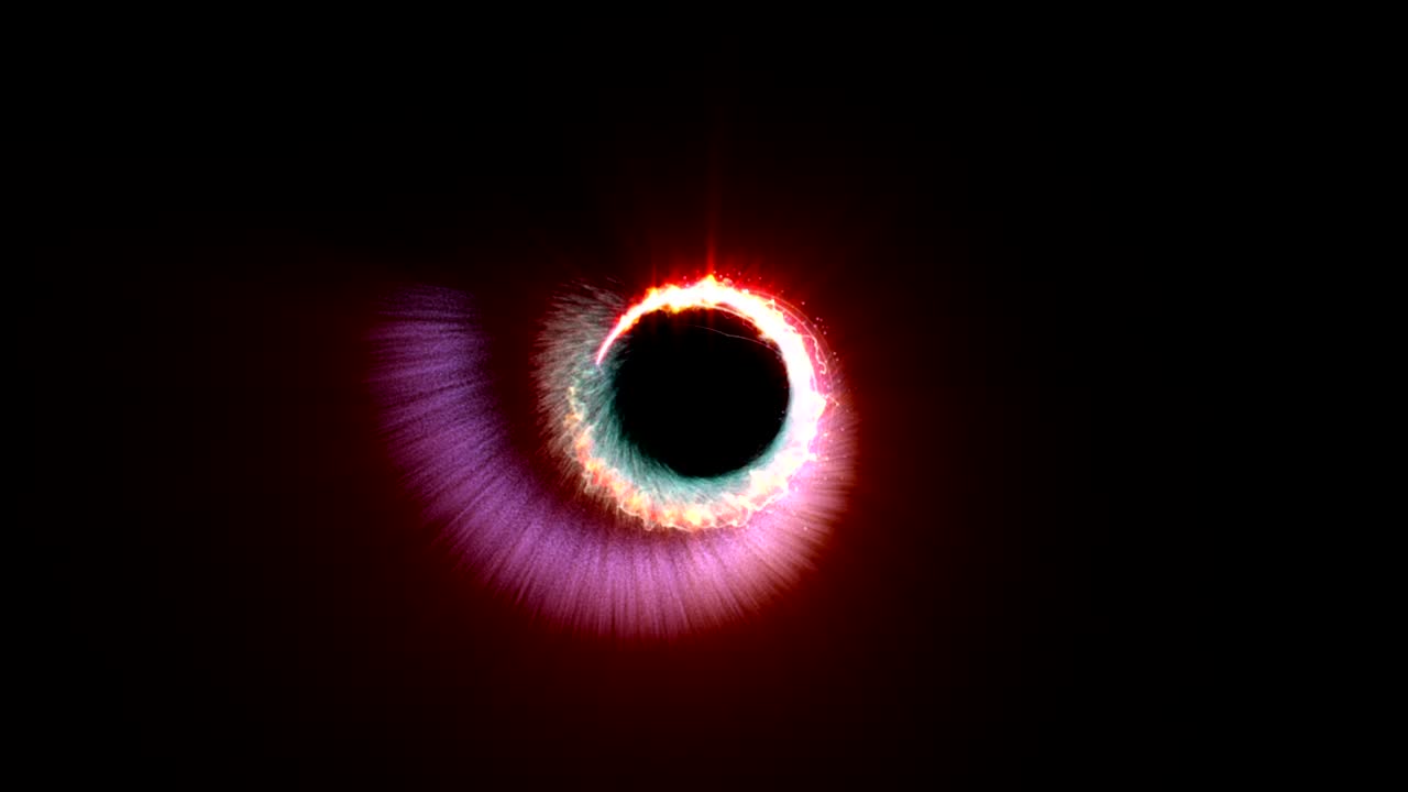 anillo de partículas mágicas fondo abstracto, animación