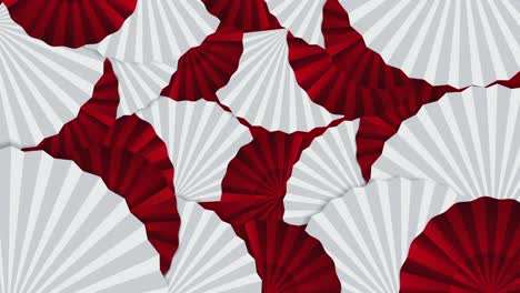 animation of chinese new year fan pattern on red background