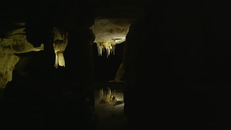 stalactites and stalagmites in a cave