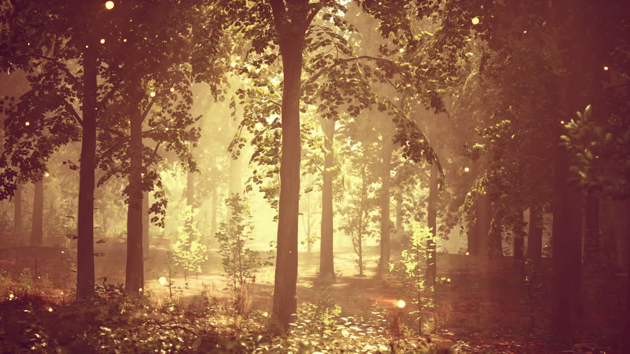 빛나는 빛으로 마법의 숲