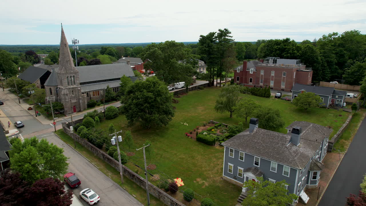 East Greenwich Varnum House Museum town Rhode Island aerial drone Providence