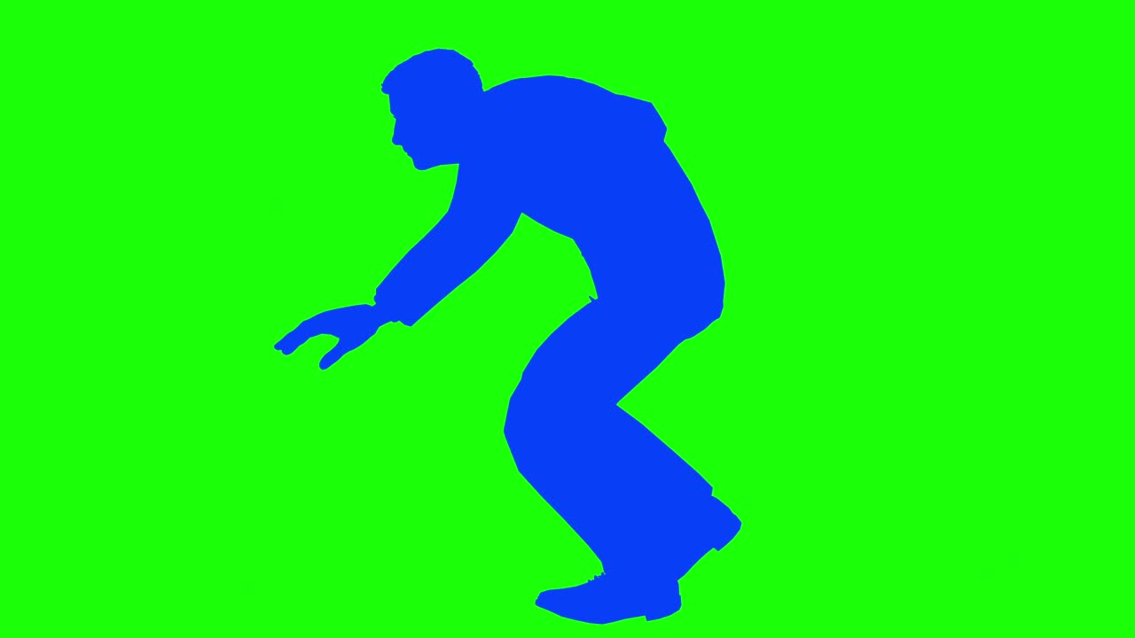 Male Silhouette Crouched Sneaking Loop Walk