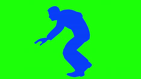 silueta masculina agachada caminando en bucle furtivo