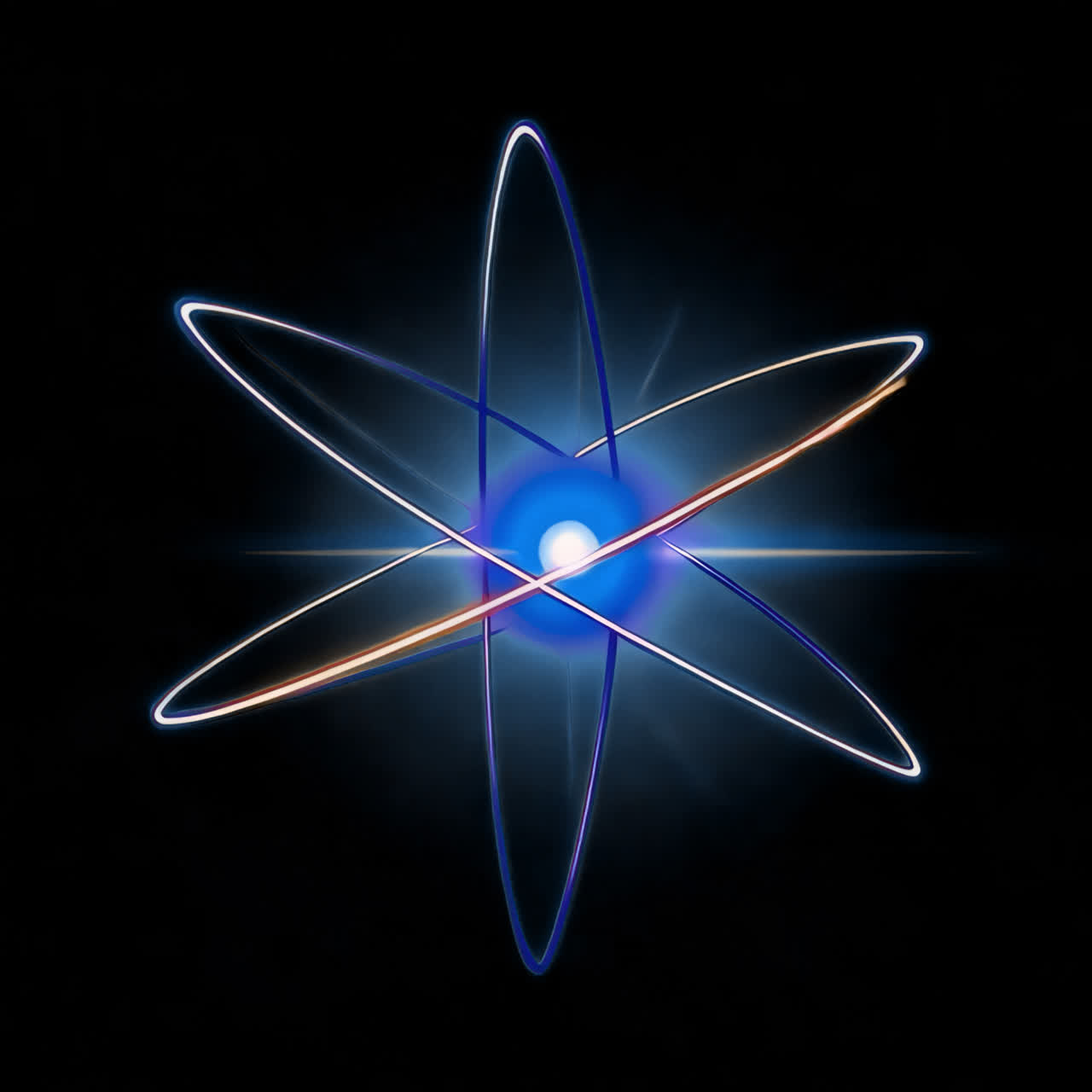 Glowing atomic structure illustration animation isolated asset, transparent 4K video, alpha channel