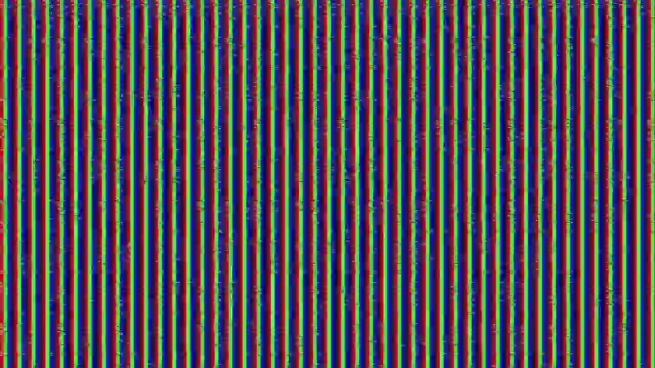 Motivo glitch digitale con linee RGB verticali e distorsione sfarfallante