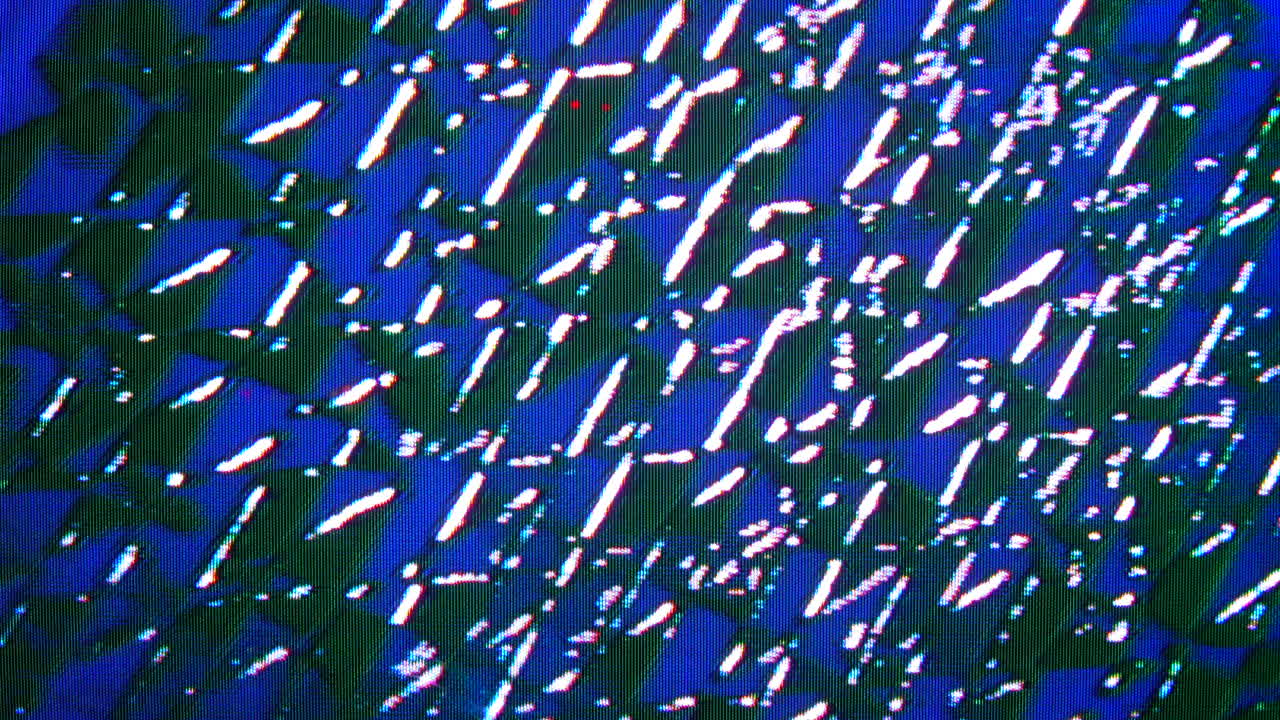 Diagonal video feedback pattern. Analog video synthesizer