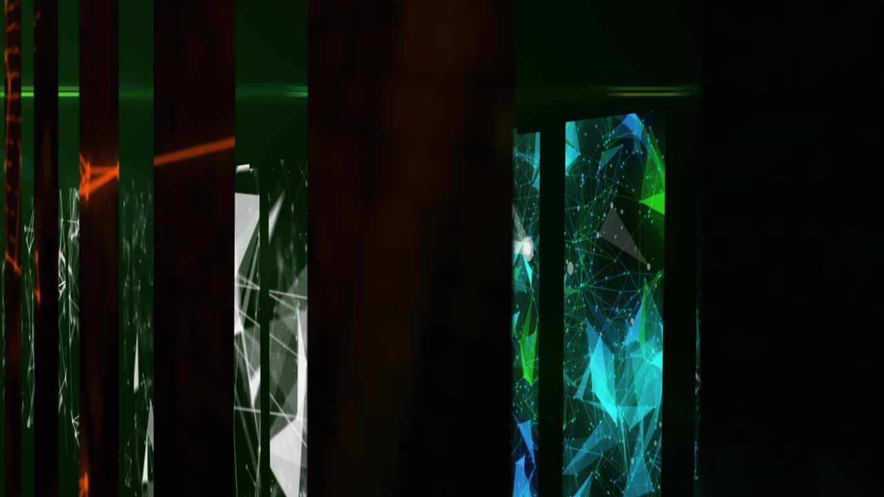 animación de formas en movimiento sobre fondo negro