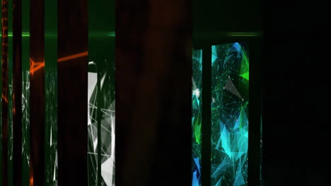 animación de formas en movimiento sobre fondo negro