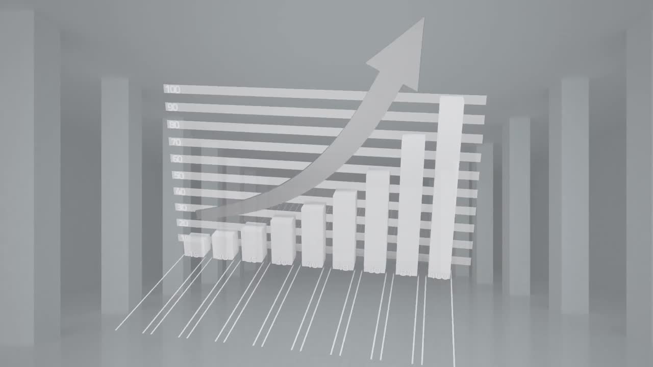Animation of statistics on grey background