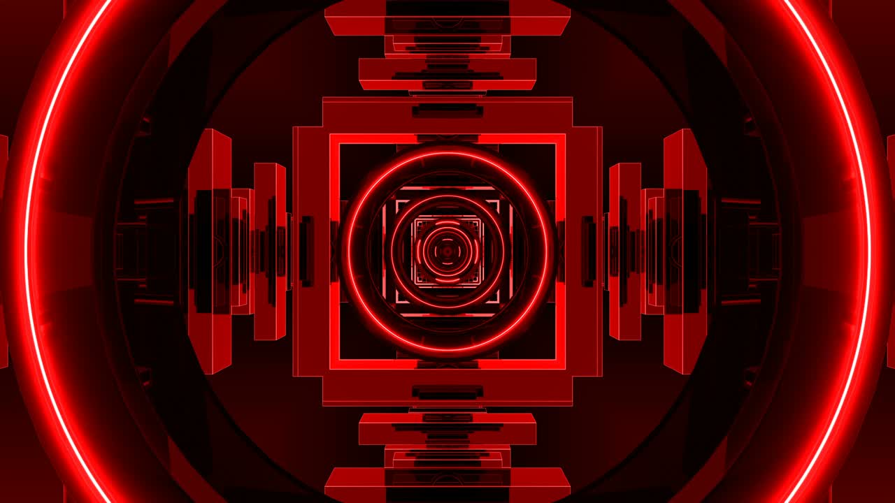 rojo artístico brillante abstracto círculo geométrico fondo túnel