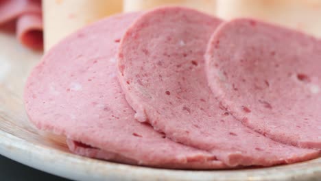 sliced pink sausage