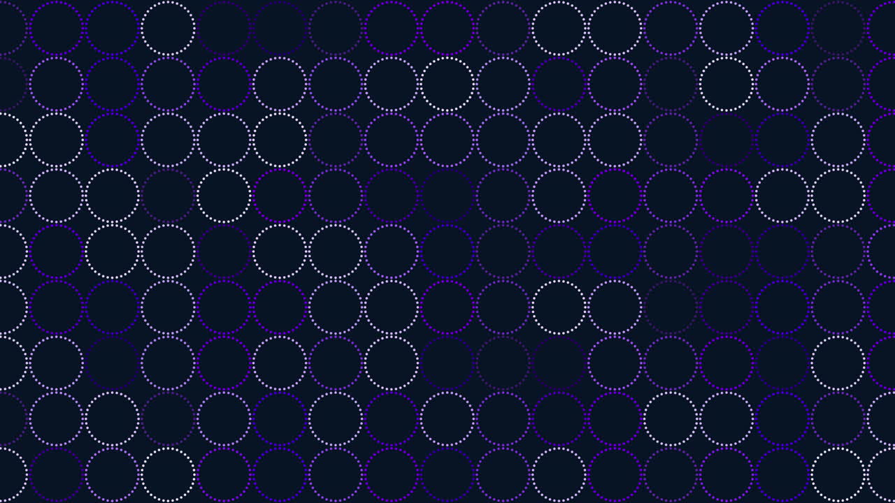 Seamless neon geometric circles pattern in rows