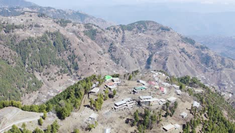 aerial view of a mountain village in pakistan