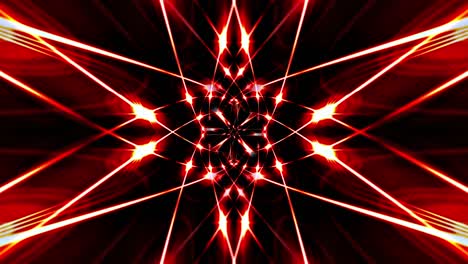 abstract glow red light kaleidoscope animation background. 4k seamless looping, computer digitally generated animation. abstract symmetrical dynamic motion. music festival nightclub vj stage visual.