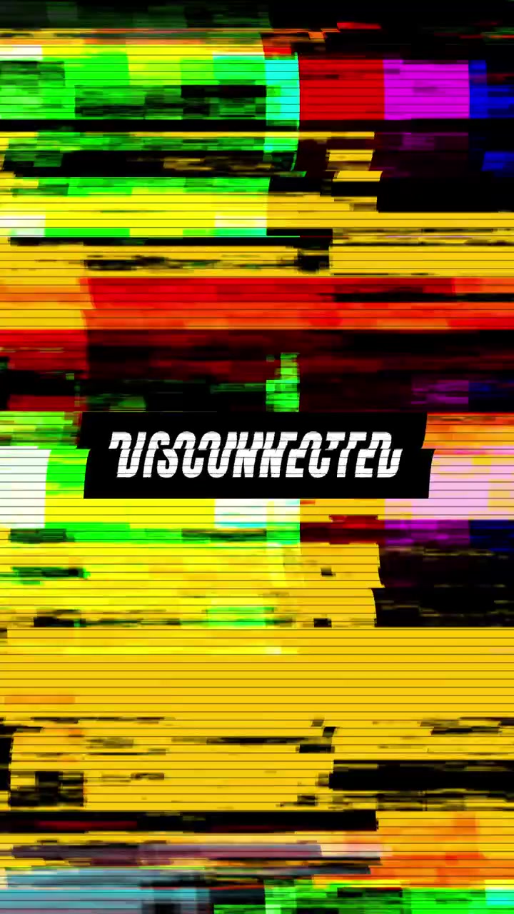 Digital Glitch Effect with Disconnected Text Overlay