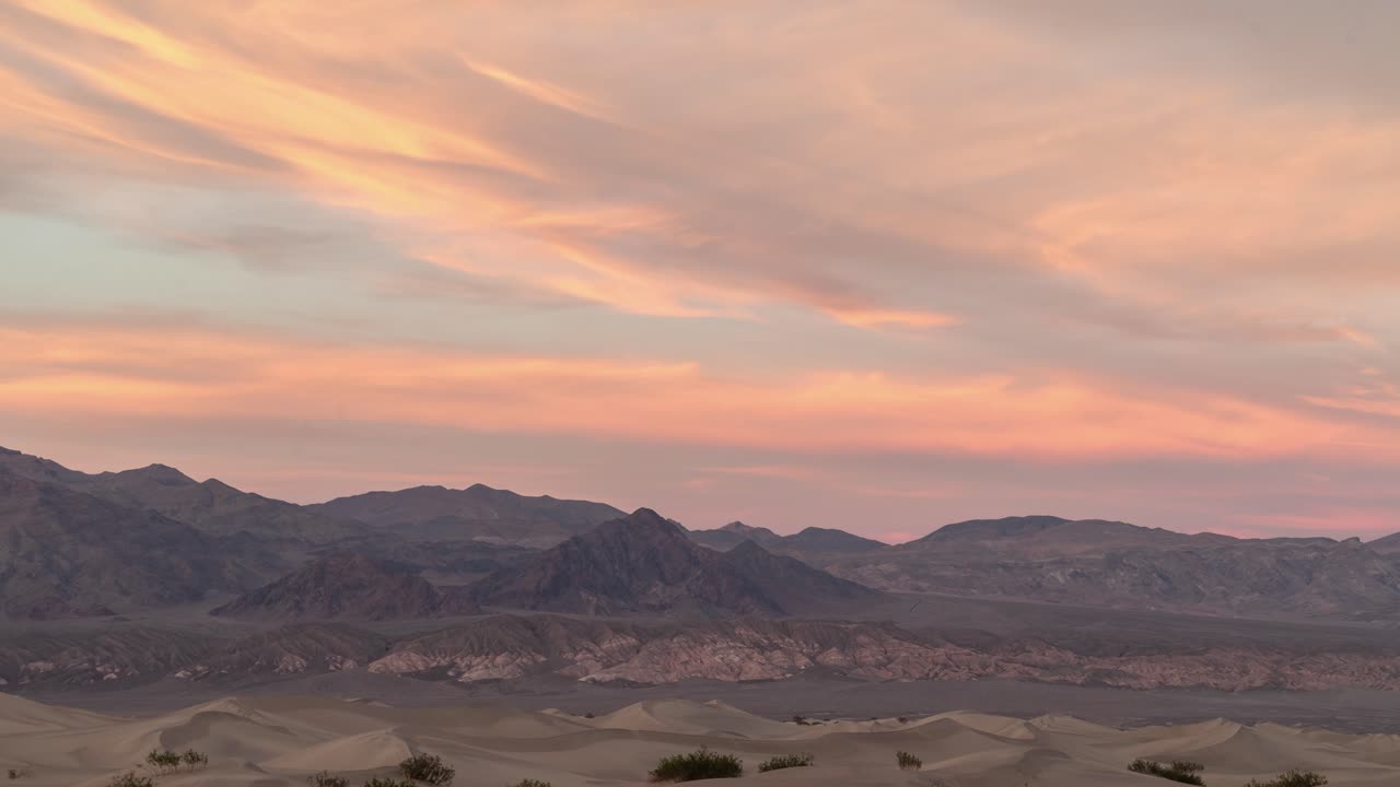 Vibrant Sunset over Death Valley Sand Dunes