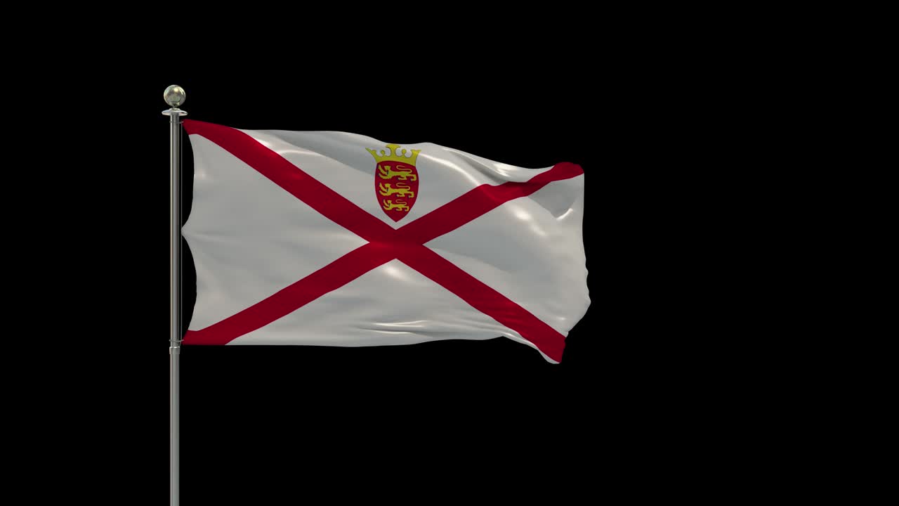 jersey varias banderas ondeando la bandera nacional en el poste, la bandera de la mesa