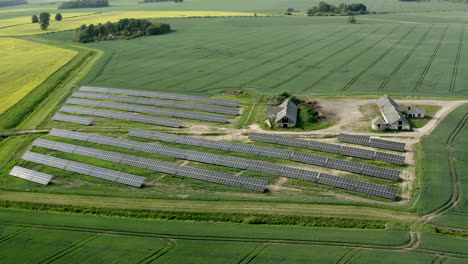 Orbiting-shoot-of-solar-farm-in-crop-field