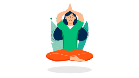 An-animation-of-a-Organic-flat-people-meditating-illustration